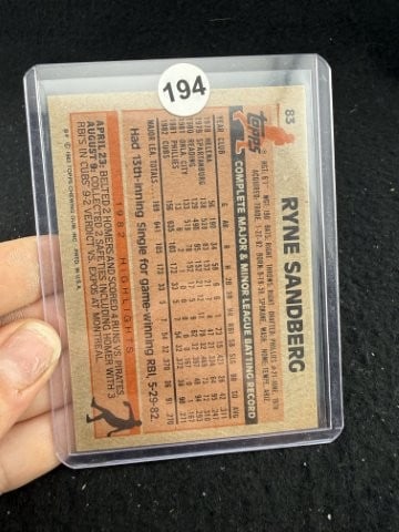 Ryne Sandberg Hand Signed Authentic Autograph - 2