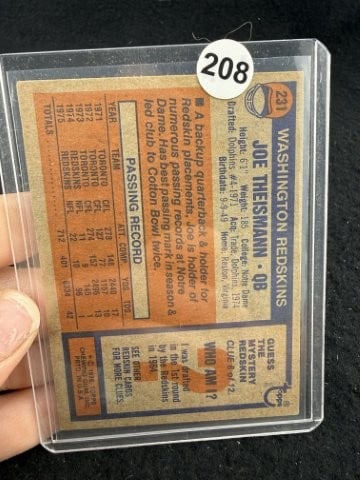 Joe Theisman Hand Signed Authentic Autograph - 2