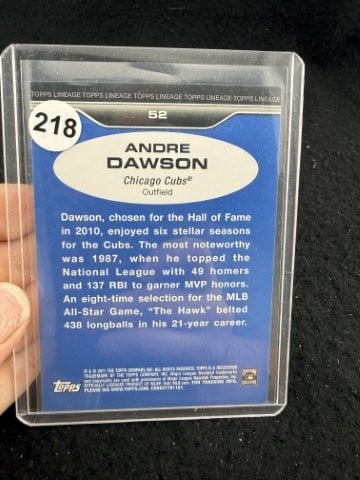 Andre Dawson Hand Signed Authentic Autograph - 2