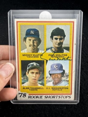 Paul Molitor Hand Signed Authentic Autograph: KEY WORDS: INDIAN ARTIFACT ARTIFACTS ARROWHEAD ARROWHEADS NATIVE AMERICAN MISSISSIPPIAN QUAPAW CADDO POTTERY COINS MORGAN DOLLAR PEACE DOLLAR SILVER COINS. All coins have been Sigma tested for