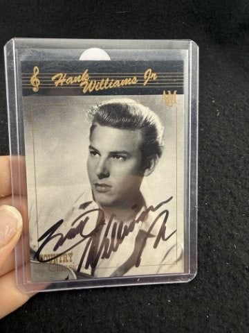 Hank Williams Jr. Hand Signed Authentic Autograph: KEY WORDS: INDIAN ARTIFACT ARTIFACTS ARROWHEAD ARROWHEADS NATIVE AMERICAN MISSISSIPPIAN QUAPAW CADDO POTTERY COINS MORGAN DOLLAR PEACE DOLLAR SILVER COINS. All coins have been Sigma tested for authent
