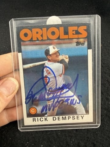 Rick Dempsey Hand Signed Authentic Autograph: KEY WORDS: INDIAN ARTIFACT ARTIFACTS ARROWHEAD ARROWHEADS NATIVE AMERICAN MISSISSIPPIAN QUAPAW CADDO POTTERY COINS MORGAN DOLLAR PEACE DOLLAR SILVER COINS. All coins have been Sigma tested for authent