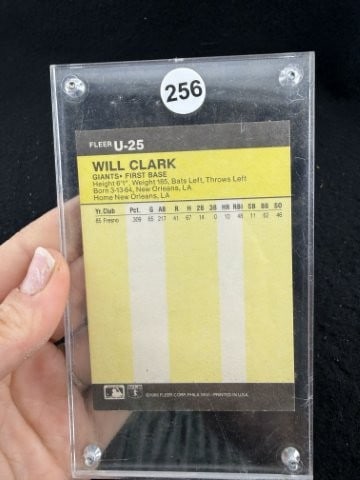 1986 Fleer Will Clark Baseball Card - 2