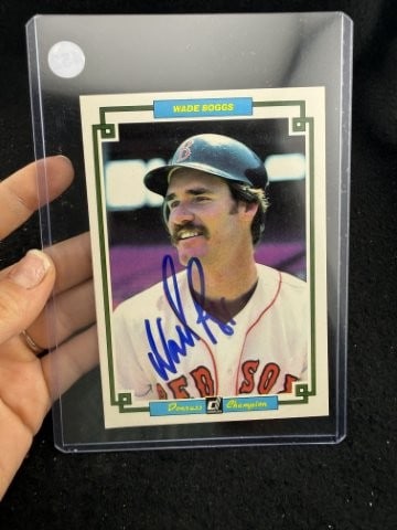 Wade Boggs Hand Signed Authentic Autograph: KEY WORDS: INDIAN ARTIFACT ARTIFACTS ARROWHEAD ARROWHEADS NATIVE AMERICAN MISSISSIPPIAN QUAPAW CADDO POTTERY COINS MORGAN DOLLAR PEACE DOLLAR SILVER COINS. All coins have been Sigma tested for