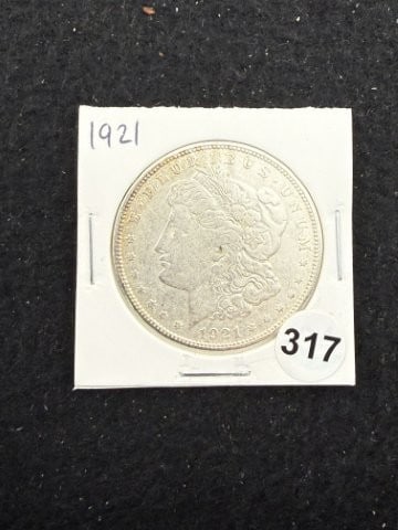 1921 Morgan Silver Dollar Coin: KEY WORDS: INDIAN ARTIFACT ARTIFACTS ARROWHEAD ARROWHEADS NATIVE AMERICAN MISSISSIPPIAN QUAPAW CADDO POTTERY COINS MORGAN DOLLAR PEACE DOLLAR SILVER COINS. All coins have been Sigma tested for authent