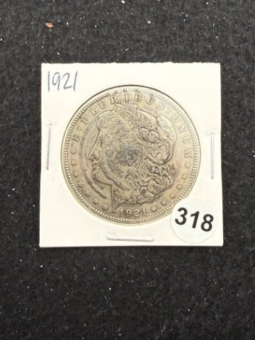 1921 Morgan Silver Dollar Coin: KEY WORDS: INDIAN ARTIFACT ARTIFACTS ARROWHEAD ARROWHEADS NATIVE AMERICAN MISSISSIPPIAN QUAPAW CADDO POTTERY COINS MORGAN DOLLAR PEACE DOLLAR SILVER COINS. All coins have been Sigma tested for authent