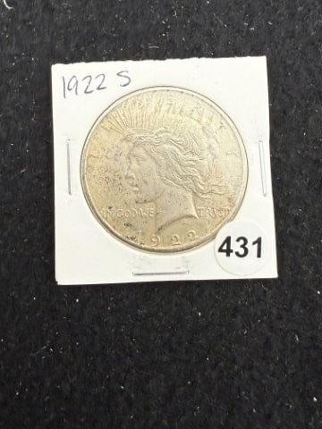1922 S Peace Silver Dollar Coin: KEY WORDS: INDIAN ARTIFACT ARTIFACTS ARROWHEAD ARROWHEADS NATIVE AMERICAN MISSISSIPPIAN QUAPAW CADDO POTTERY COINS MORGAN DOLLAR PEACE DOLLAR SILVER COINS. All coins have been Sigma tested for authent