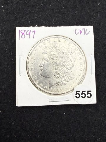1897 UNC Morgan Silver Dollar Coin: KEY WORDS: INDIAN ARTIFACT ARTIFACTS ARROWHEAD ARROWHEADS NATIVE AMERICAN MISSISSIPPIAN QUAPAW CADDO POTTERY COINS MORGAN DOLLAR PEACE DOLLAR SILVER COINS. All coins have been Sigma tested for authent