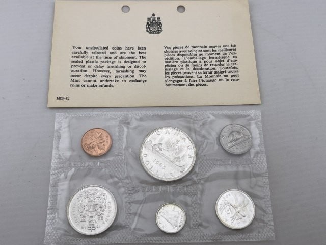 Canadian Proof Coin Set: KEY WORDS: INDIAN ARTIFACT ARTIFACTS ARROWHEAD ARROWHEADS NATIVE AMERICAN MISSISSIPPIAN QUAPAW CADDO POTTERY COINS MORGAN DOLLAR PEACE DOLLAR SILVER COINS. All coins have been Sigma tested for