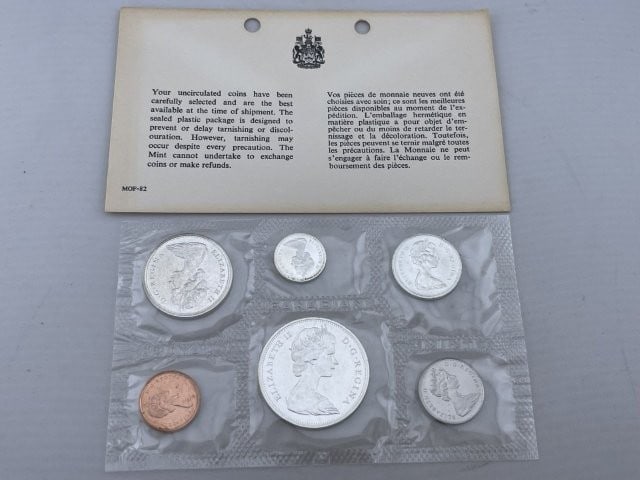 Canadian Proof Coin Set: KEY WORDS: INDIAN ARTIFACT ARTIFACTS ARROWHEAD ARROWHEADS NATIVE AMERICAN MISSISSIPPIAN QUAPAW CADDO POTTERY COINS MORGAN DOLLAR PEACE DOLLAR SILVER COINS. All coins have been Sigma tested for authent