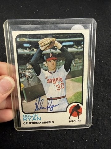 Nolan Ryan Hand Signed Authentic Autograph: KEY WORDS: INDIAN ARTIFACT ARTIFACTS ARROWHEAD ARROWHEADS NATIVE AMERICAN MISSISSIPPIAN QUAPAW CADDO POTTERY COINS MORGAN DOLLAR PEACE DOLLAR SILVER COINS. All coins have been Sigma tested for authent