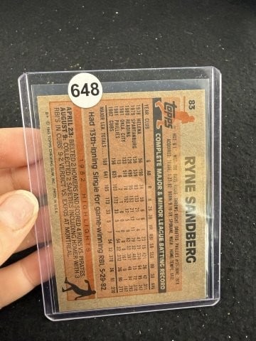 Ryne Sandberg Hand Signed Authentic Autograph - 2
