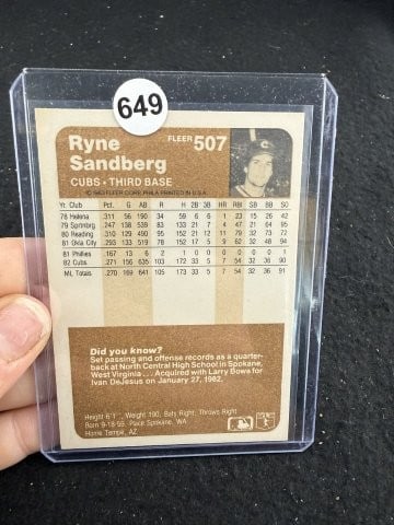 Ryne Sandberg Hand Signed Authentic Autograph - 2