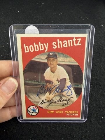 Bobby Shantz Hand Signed Authentic Autograph: KEY WORDS: INDIAN ARTIFACT ARTIFACTS ARROWHEAD ARROWHEADS NATIVE AMERICAN MISSISSIPPIAN QUAPAW CADDO POTTERY COINS MORGAN DOLLAR PEACE DOLLAR SILVER COINS. All coins have been Sigma tested for authent