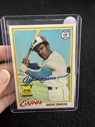 Andre Dawson Hand Signed Authentic Autograph: KEY WORDS: INDIAN ARTIFACT ARTIFACTS ARROWHEAD ARROWHEADS NATIVE AMERICAN MISSISSIPPIAN QUAPAW CADDO POTTERY COINS MORGAN DOLLAR PEACE DOLLAR SILVER COINS. All coins have been Sigma tested for