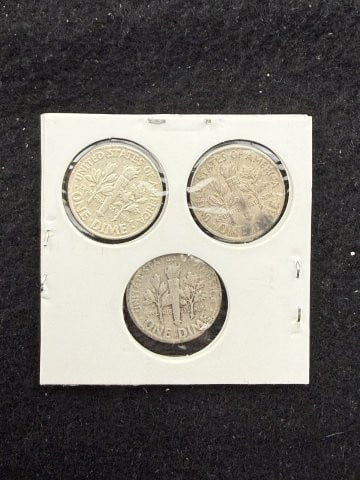 3 Silver Dimes - 2
