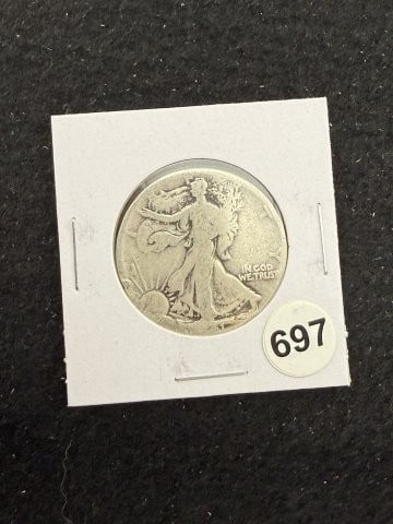 Walking Liberty Half Dollar Silver Coin: KEY WORDS: INDIAN ARTIFACT ARTIFACTS ARROWHEAD ARROWHEADS NATIVE AMERICAN MISSISSIPPIAN QUAPAW CADDO POTTERY COINS MORGAN DOLLAR PEACE DOLLAR SILVER COINS. All coins have been Sigma tested for