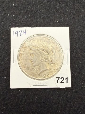 1924 Peace Silver Dollar Coin (1 of 2)