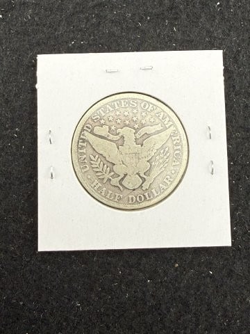 1901 Barber Half Dollar Silver Coin - 2