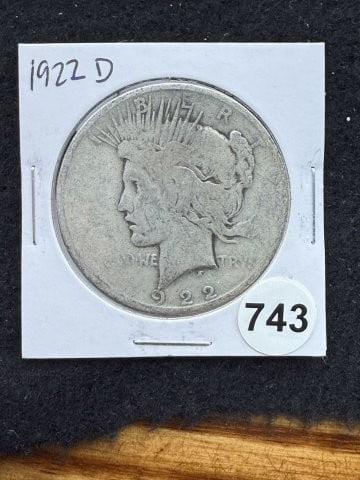 1922 D Peace Silver Dollar Coin: KEY WORDS: INDIAN ARTIFACT ARTIFACTS ARROWHEAD ARROWHEADS NATIVE AMERICAN MISSISSIPPIAN QUAPAW CADDO POTTERY COINS MORGAN DOLLAR PEACE DOLLAR SILVER COINS. All coins have been Sigma tested for