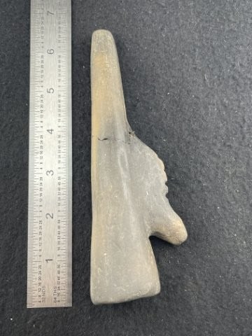 Engraved Pottery Pipe Beaver - 2