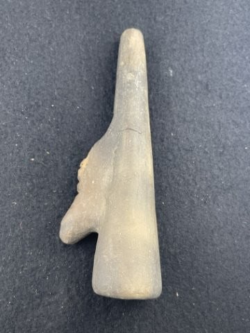 Engraved Pottery Pipe Beaver - 3