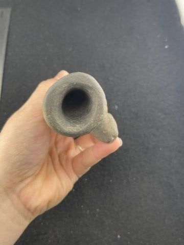 Engraved Pottery Pipe Beaver - 5