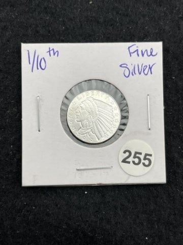 1/10th Fine Silver Coin: KEY WORDS: INDIAN ARTIFACT ARTIFACTS ARROWHEAD ARROWHEADS NATIVE AMERICAN MISSISSIPPIAN QUAPAW CADDO POTTERY COINS MORGAN DOLLAR PEACE DOLLAR SILVER COINS. All coins have been Sigma tested for
