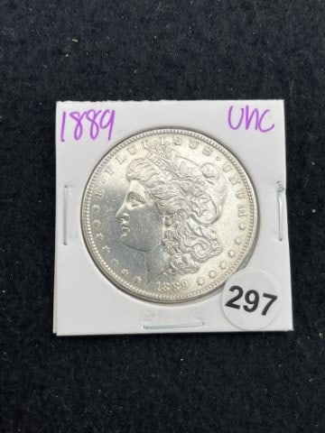 1889 UNC Morgan Silver Dollar Coin (1 of 2)