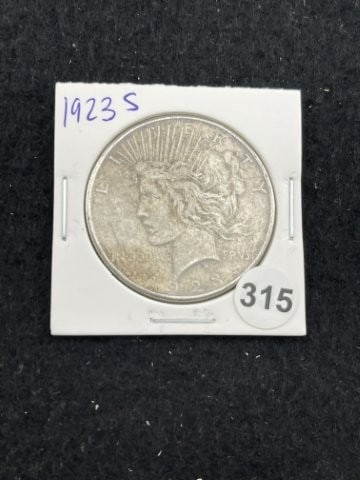 1923 S Peace Silver Dollar Coin: KEY WORDS: INDIAN ARTIFACT ARTIFACTS ARROWHEAD ARROWHEADS NATIVE AMERICAN MISSISSIPPIAN QUAPAW CADDO POTTERY COINS MORGAN DOLLAR PEACE DOLLAR SILVER COINS. All coins have been Sigma tested for authent