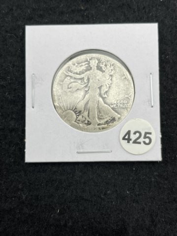 Walking Liberty Half Dollar Silver Coin: KEY WORDS: INDIAN ARTIFACT ARTIFACTS ARROWHEAD ARROWHEADS NATIVE AMERICAN MISSISSIPPIAN QUAPAW CADDO POTTERY COINS MORGAN DOLLAR PEACE DOLLAR SILVER COINS. All coins have been Sigma tested for authent