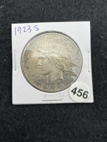 1923 S Peace Silver Dollar Coin: KEY WORDS: INDIAN ARTIFACT ARTIFACTS ARROWHEAD ARROWHEADS NATIVE AMERICAN MISSISSIPPIAN QUAPAW CADDO POTTERY COINS MORGAN DOLLAR PEACE DOLLAR SILVER COINS. All coins have been Sigma tested for authent