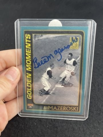 Bill Mazeroski Hand Signed Authentic Autograph: KEY WORDS: INDIAN ARTIFACT ARTIFACTS ARROWHEAD ARROWHEADS NATIVE AMERICAN MISSISSIPPIAN QUAPAW CADDO POTTERY COINS MORGAN DOLLAR PEACE DOLLAR SILVER COINS. All coins have been Sigma tested for