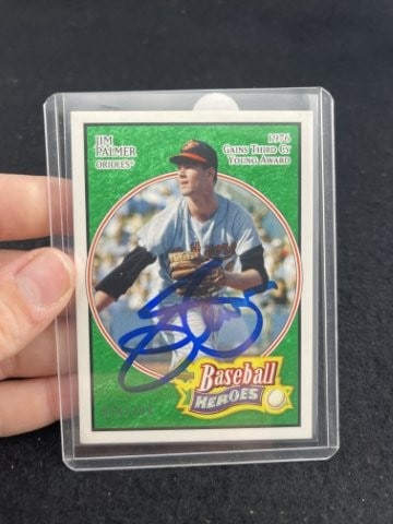 Jim Palmer Hand Signed Authentic Autograph: KEY WORDS: INDIAN ARTIFACT ARTIFACTS ARROWHEAD ARROWHEADS NATIVE AMERICAN MISSISSIPPIAN QUAPAW CADDO POTTERY COINS MORGAN DOLLAR PEACE DOLLAR SILVER COINS. All coins have been Sigma tested for