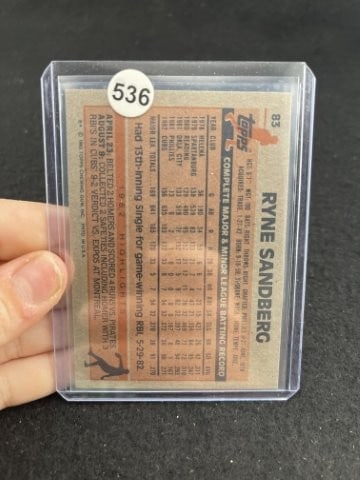 Ryne Sandberg Hand Signed Authentic Autograph - 2