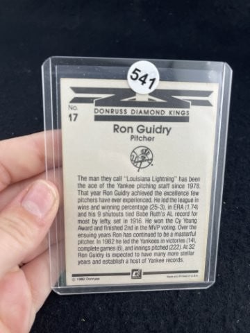 Ron Guidry Hand Signed Authentic Autograph - 2