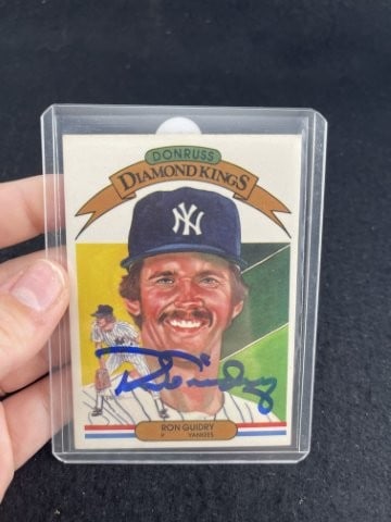 Ron Guidry Hand Signed Authentic Autograph: KEY WORDS: INDIAN ARTIFACT ARTIFACTS ARROWHEAD ARROWHEADS NATIVE AMERICAN MISSISSIPPIAN QUAPAW CADDO POTTERY COINS MORGAN DOLLAR PEACE DOLLAR SILVER COINS. All coins have been Sigma tested for