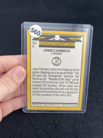 Jose Canseco Hand Signed Authentic Autograph - 2