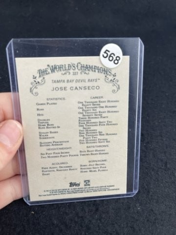 Jose Canseco Hand Signed Authentic Autograph - 2