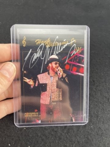 Hank Williams Jr. Hand Signed Authentic Autograph: KEY WORDS: INDIAN ARTIFACT ARTIFACTS ARROWHEAD ARROWHEADS NATIVE AMERICAN MISSISSIPPIAN QUAPAW CADDO POTTERY COINS MORGAN DOLLAR PEACE DOLLAR SILVER COINS. All coins have been Sigma tested for