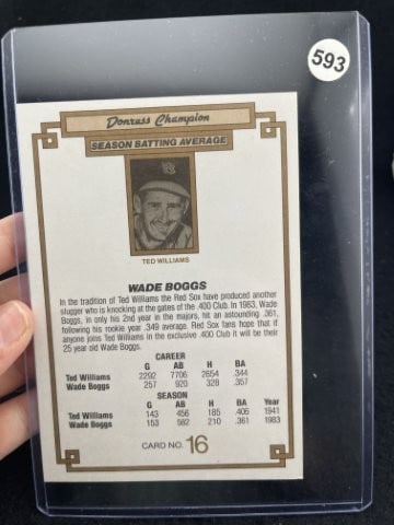 Wade Boggs Hand Signed Authentic Autograph - 2