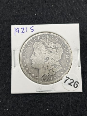 1921 S Morgan Silver Dollar Coin: KEY WORDS: INDIAN ARTIFACT ARTIFACTS ARROWHEAD ARROWHEADS NATIVE AMERICAN MISSISSIPPIAN QUAPAW CADDO POTTERY COINS MORGAN DOLLAR PEACE DOLLAR SILVER COINS. All coins have been Sigma tested for