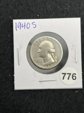 1940 S Washington Silver Quarter Coin: KEY WORDS: INDIAN ARTIFACT ARTIFACTS ARROWHEAD ARROWHEADS NATIVE AMERICAN MISSISSIPPIAN QUAPAW CADDO POTTERY COINS MORGAN DOLLAR PEACE DOLLAR SILVER COINS. All coins have been Sigma tested for authent
