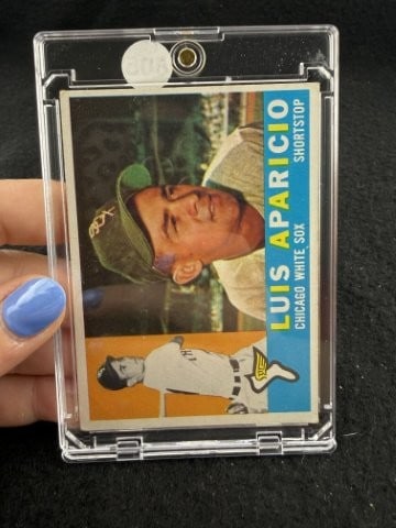 1960 Topps Luis Aparicio Baseball Card: KEY WORDS: INDIAN ARTIFACT ARTIFACTS ARROWHEAD ARROWHEADS NATIVE AMERICAN MISSISSIPPIAN QUAPAW CADDO POTTERY COINS MORGAN DOLLAR PEACE DOLLAR SILVER COINS. All coins have been Sigma tested for authent