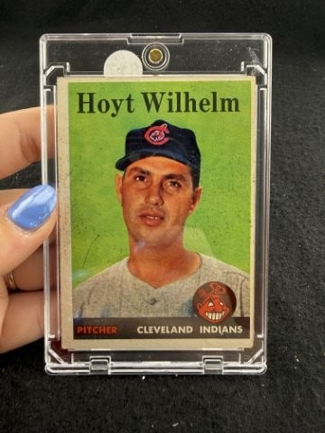 1958 Topps Hoyt Wihelm Baseball Card: KEY WORDS: INDIAN ARTIFACT ARTIFACTS ARROWHEAD ARROWHEADS NATIVE AMERICAN MISSISSIPPIAN QUAPAW CADDO POTTERY COINS MORGAN DOLLAR PEACE DOLLAR SILVER COINS. All coins have been Sigma tested for authent