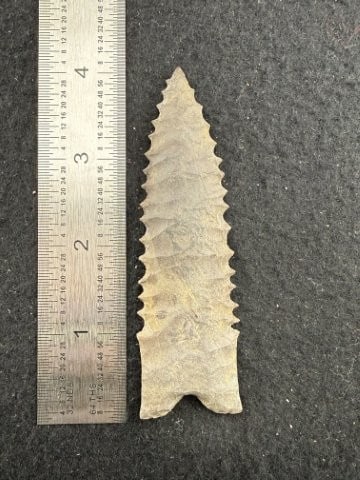 Dalton Indian Artifact Arrowhead: KEY WORDS: INDIAN ARTIFACT ARTIFACTS ARROWHEAD ARROWHEADS NATIVE AMERICAN MISSISSIPPIAN QUAPAW CADDO POTTERY COINS MORGAN DOLLAR PEACE DOLLAR SILVER COINS. All coins have been Sigma tested for authent