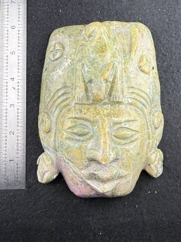 Pre-Columbian Stone Face Effigy Indian Artifact Arrowhead: KEY WORDS: INDIAN ARTIFACT ARTIFACTS ARROWHEAD ARROWHEADS NATIVE AMERICAN MISSISSIPPIAN QUAPAW CADDO POTTERY COINS MORGAN DOLLAR PEACE DOLLAR SILVER COINS. All coins have been Sigma tested for authent