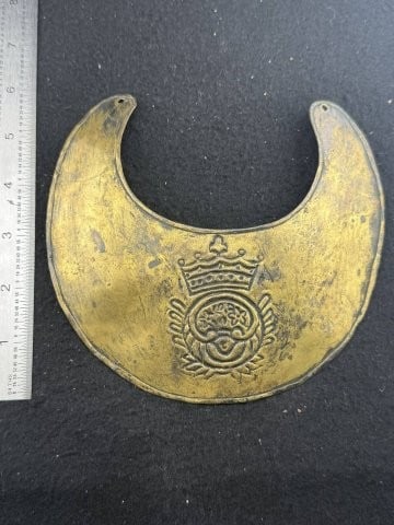 Hudson Bay Style Gorget: KEY WORDS: INDIAN ARTIFACT ARTIFACTS ARROWHEAD ARROWHEADS NATIVE AMERICAN MISSISSIPPIAN QUAPAW CADDO POTTERY COINS MORGAN DOLLAR PEACE DOLLAR SILVER COINS. All coins have been Sigma tested for