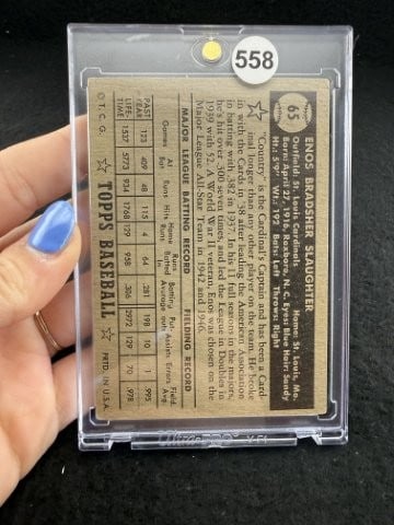 1952 Topps Enos Slaughter Baseball Card - 2
