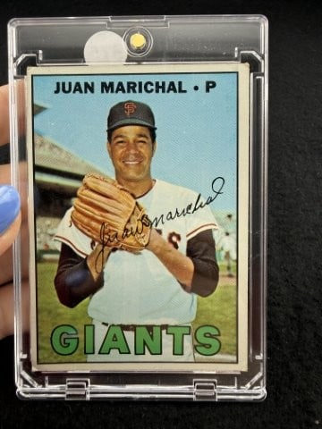 1967 Topps Juan Marichal Baseball Card: KEY WORDS: INDIAN ARTIFACT ARTIFACTS ARROWHEAD ARROWHEADS NATIVE AMERICAN MISSISSIPPIAN QUAPAW CADDO POTTERY COINS MORGAN DOLLAR PEACE DOLLAR SILVER COINS. All coins have been Sigma tested for authent